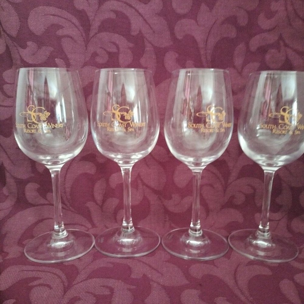 South Coast Winery Resort & Spa 4 Crystal Wine Glass 7"1/2